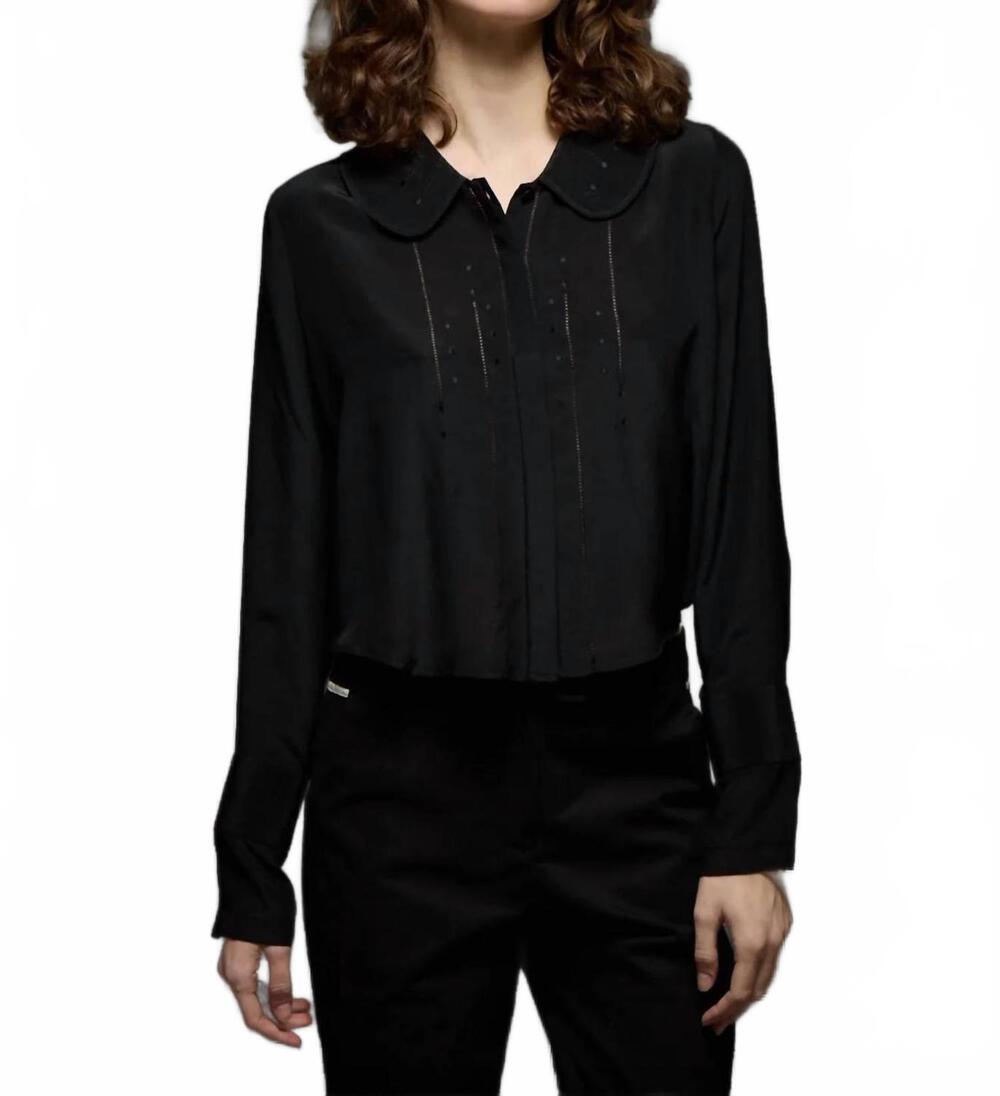 NEW LOVE BINETTI nadia long sleeve blouse in black